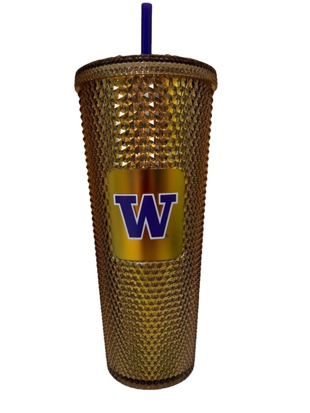 Starbucks University of Washington Gold Studded Cold Cup Tumbler 24oz Venti